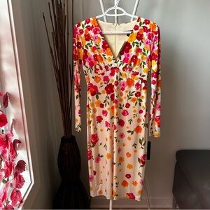 Floral V-Neck Long Sleeve Dress